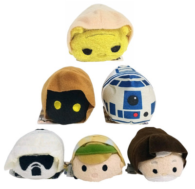 Lot of 6 Disney Mini Tsum Tsum Star Wars Characters Collection Plush Toy 3'' NWT