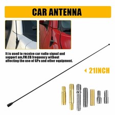 Black Universal 21 Inch Car Auto Antenna Mast Power Fmam Stereo Radio Aerial C