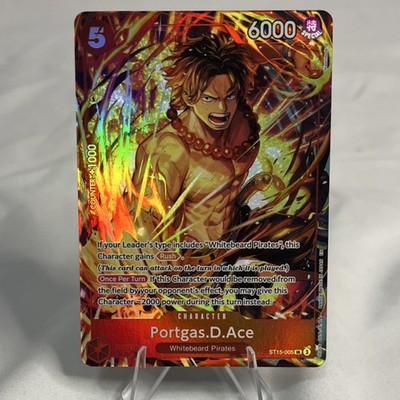 Bandai One Piece CCG Portgas.D.Ace Alt Art Holo SR ST15-005 6000 Power 5 Cost