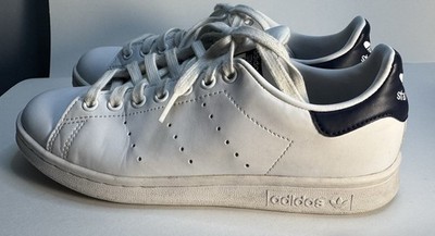 adidas Stan Smith White Navy Low Top Athletic Sneakers, size 7.5, pre-owned