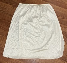 Vintage WONDERMAID Half Slip Ivory Lace Nylon Pinup Side Slit 2XL Plus