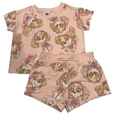 Paw Patrol Infant Girls Pink Skye Baby Outfit Shorts  Top Set 12M