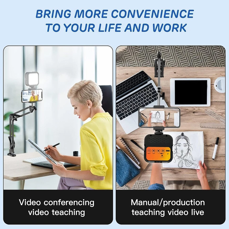 Suporte para celular braço articulado suporte para celular com luz LED EUA - Imagem 4 de 4