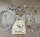 31 Piece Vintage Jewelry Lot Mixed Costume Earrings Necklaces Pins