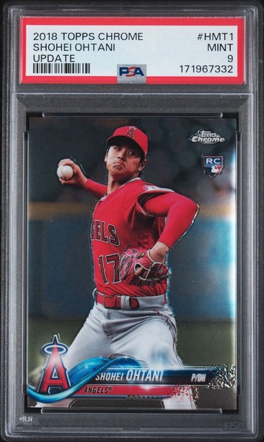 2018 Shohei Ohtani HMT1 Topps Chrome Update Rookie Card PSA 9