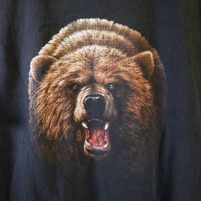 Grizzly Bear Shirt Mens XXXL Vintage Brown Bear Full Face Nature Tee