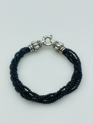 Lagos Kaviar Armband Sterlingsilber & schwarze Perlen