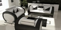 Sofagarnitur Couch Polster Leder Garnitur Couchen Sofas 3+2+1 Ledersofa Sofa !!