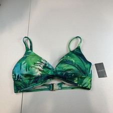 Top de bikini de natación Lauren Ralph Lauren 12 palmeras Cartago torcido tropical con aros