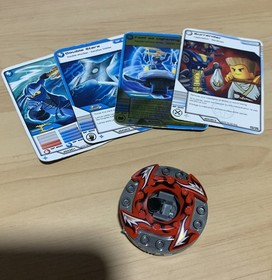 LEGO Ninjago 9566 Used Spinner & 4 Cards Only No Minifigures Or Extra Parts Read