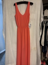 show me your mumu Womens v neck sleeveless mauve maxi /bridesmaid dress Size S