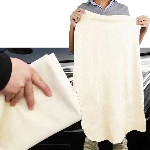 Natural Chamois Leather Car Cleaning Cloth Wash Drying Towel Absorbent Rag US - Picture 7 of 10