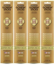 Gonesh Extra Rich Patchouli Scented 10" Slow Burn Incense Sticks, 20piece - 4...