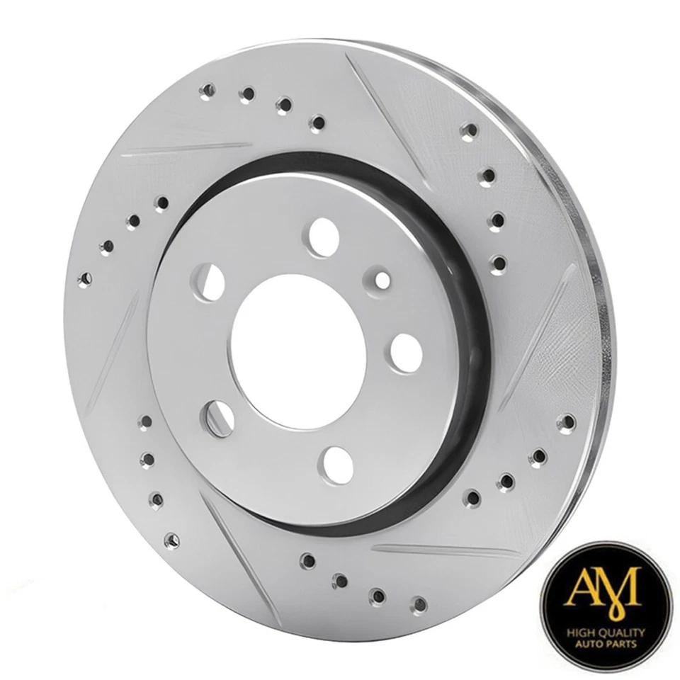 Rotores de freno de disco traseros ranurados perforados con pastillas para Audi TT Quattro 03-00 Foto 2 de 4