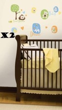 2 Packs of Nursery Fun, Modern Baby Peel  Stick Wall Decals 10 x 18" RMK1777SCS