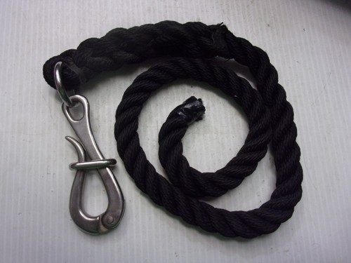 STAINLESS PELICAN HOOK WITH SLID 4", 316 SS with 60" 5/8" nylon spliced line - Afbeelding 1 van 4