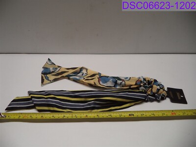 2 Pack Natasha Multi-Colored Scarf Hair Scrunchies Floral & Stripes