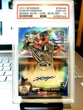 2017 HUNTER RENFROE #72/125 BOWMAN CHROME ROOKIE-AUTO BLUE REF. GEM 10 "POP-3