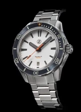New Zelos SWORDFISH 40mm SS STEEL FROST 200m Diver Watch - DEALER & WARRANTY