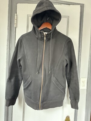 PRE-OWNED Helmut Lang Mens Zip Hoodie, Sz S , Black 100% Cotton