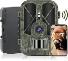 Outdoor Trail Camera 4K/30FPS 30MP WiFi Game Camera 10000mAh Rechargeable