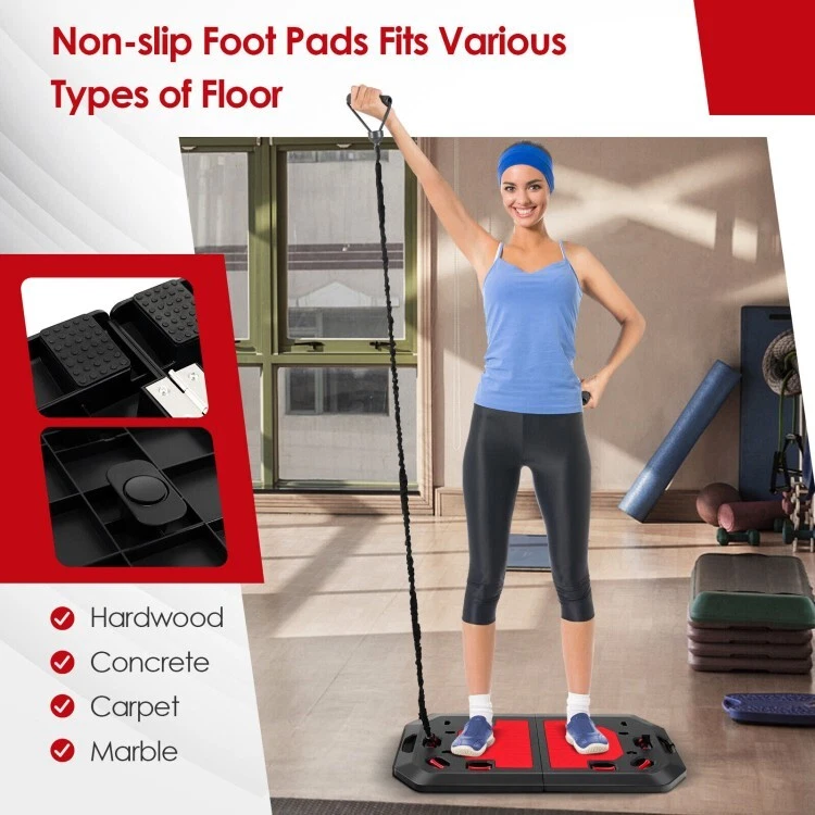 Push up Stand Folding Board Set Home Fitness Workout W Elastic