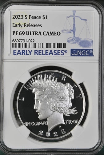 2023-S Early Releases Peace silver dollars Proof NGC PF69