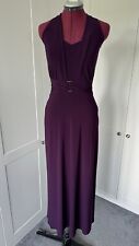 Wallis Purple Jersey Ruched Down Evening Long Dress Size UK 10