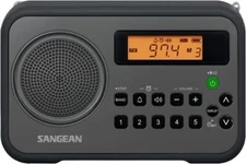 Sangean PR-D18BK AM/FM/Portable Digital Radio with Protective Bumper(Gray/Black)