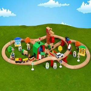 electric wooden train set