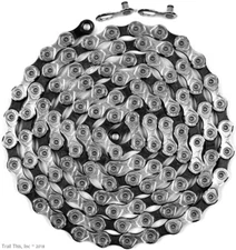 KMC X10 10-Speed Bike Chain 116L Bulk Stretch-Proof fits X10.93 SRAM Shimano