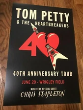Tom Petty & Heartbreakers 40th Anniversary Tour Wrigley Field Concert Poster 