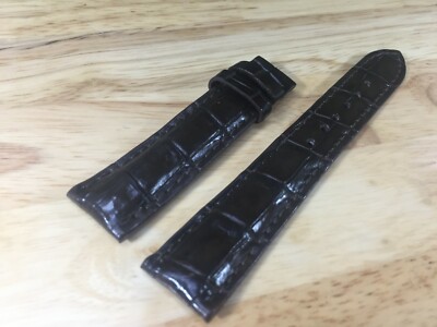 19mm/16mm Brown Alligator Crocodile Embossed Leather Watch Strap Band