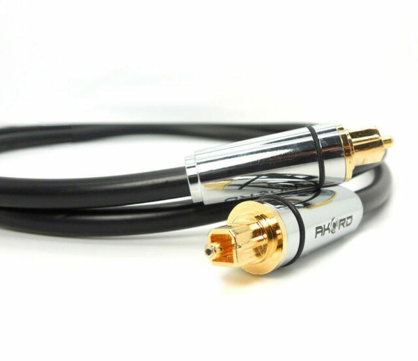 AKORD OPTAS1M Gold Plated Digital Optical Audio Cable Black for