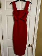 Just Fab Red Bodycon WideStrap Midi Dress Size XS