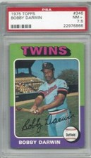 1975 Topps baseball card #346 Bobby Darwin, Minnesota Twins graded PSA 7.5