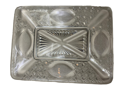 Antique E.A.P.G Crystal Daisy & Button Pattern Platter/Tray