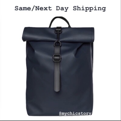 BRAND NEW NWT Rains Rolltop Rucksack Mini Backpack 9L Navy Waterproof Dry Bag