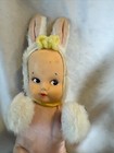 RARE ANIMALS OF DISTINCTION VINTAGE BABY DOLL PLASTIC FACE PINK / WHITE BUNNY — photo 3