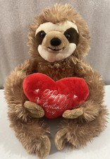 Sloth 13" soft plush w/Valentine's Day Heart Dan Dee