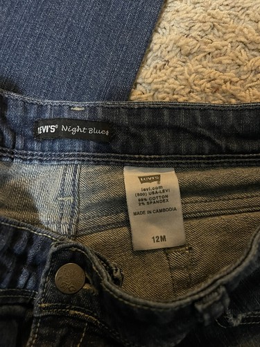 Pantalones de mezclilla azul mezclilla LEVIS Night Blues talla 12M bolsillo estrás Lv203 - Imagen 9 de 11