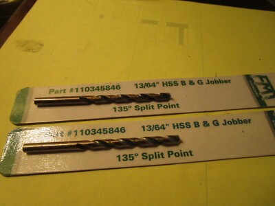 13/64'' HSS 135° Split Point Black & Gold DRILL QTY 2