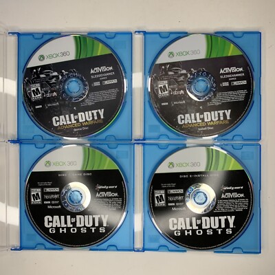 Call of Duty: Advanced Warfare + Call of Duty COD Ghosts Xbox 360 4 Discs Only