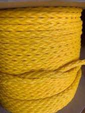 3/16  x 650 ft. Hollow Braid Polyethylene Rope Spool. Yellow. Made in USA