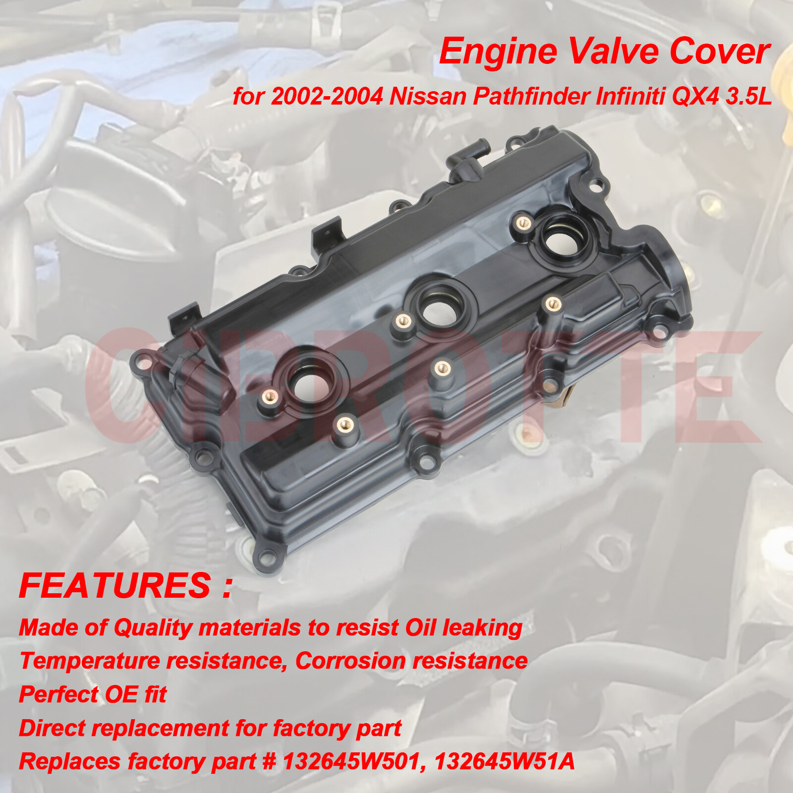 LH & RH Valve Cover Set w/ Gasket & Cap for 0204 Nissan Pathfinder