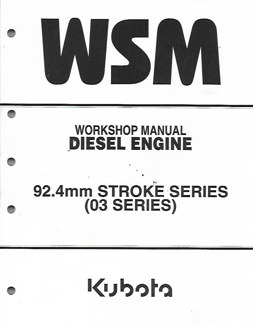 WSM KUBOTA DIESEL ENGINE WORKSHOP MANUAL | eBay