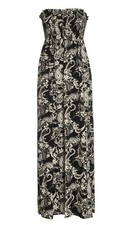 Women Printed Sleeveless Boobtube Bandeau Maxi Ladies Sheering Long Dress