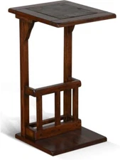 Sunny Designs Santa Fe 12.5" Traditional Wood Sofa Mate Table in Dark Chocolate