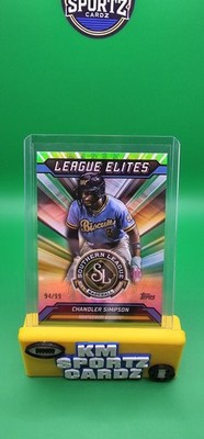 2025 Topps Debut #LE-3 Chandler Simpson League Elites Green Foil /99 Rays L02