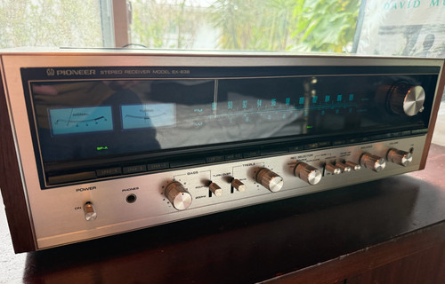Pioneer SX-838 50-watt stereo solid-state receiver, walnut veneer.